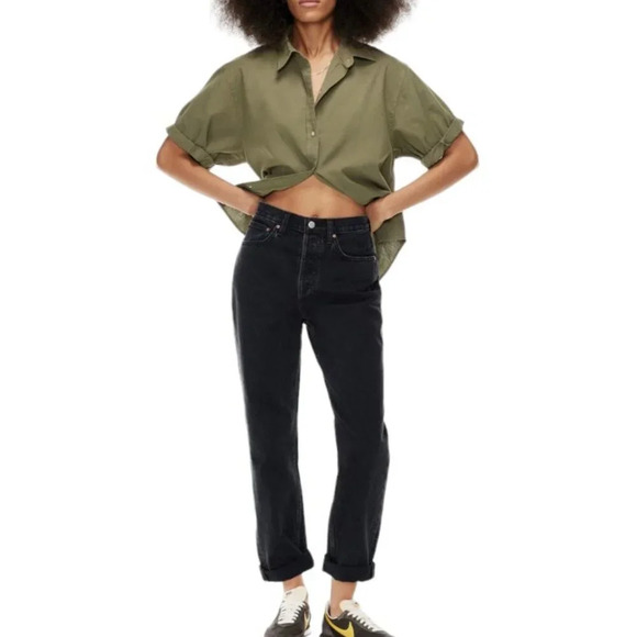 Denim Forum The  BF High Rise Loose Jeans Size 24 Black Eyeliner Wash Denim - Picture 6 of 10